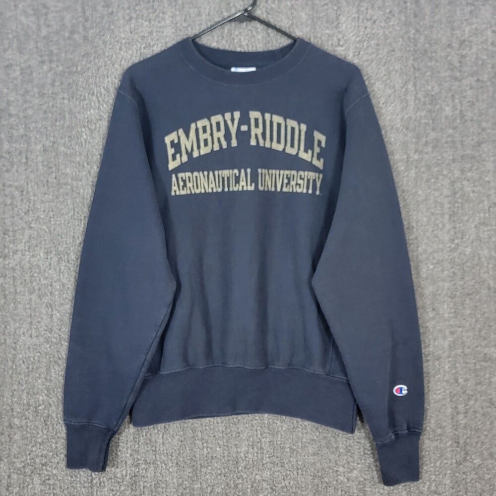 Embry-Riddle Aeronautical University Sweatshirt Mens S Vintage 90s Reverse Weave
